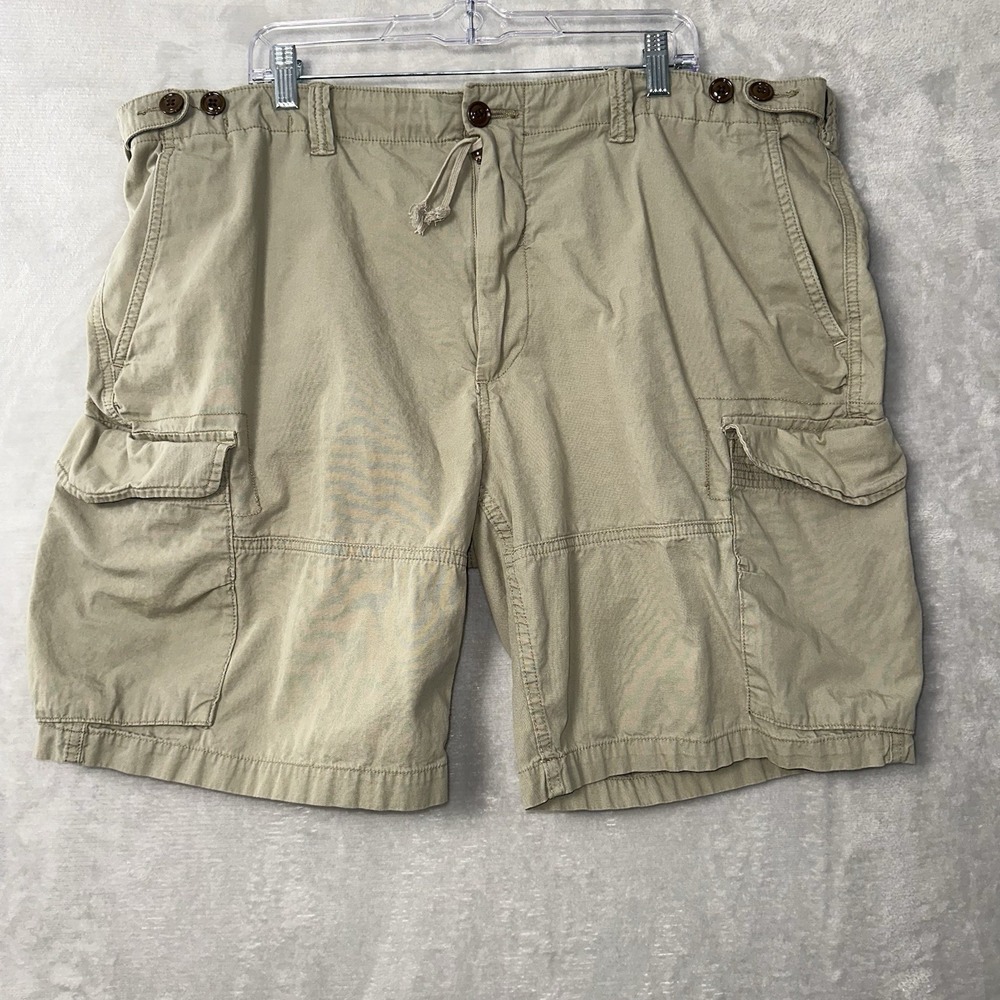 Vintage Polo Ralph Lauren Cargo Shorts Mens 44 Beige Adjustable Military Y2K